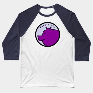 Portrait of Purple Pig in a Circle Baseball T-Shirt